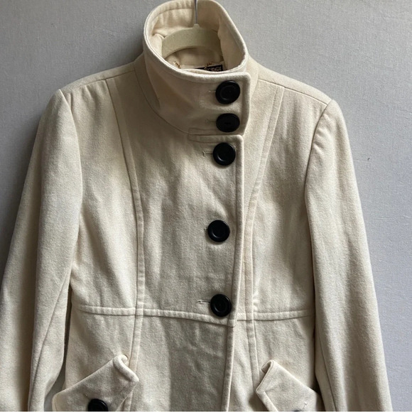 Guess wool blend button trench jacket coat Sz XS - Picture 7 of 14